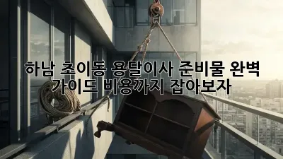 하남 초이동 용달이사 준비물 완벽 가이드! 비용까지 잡아보자!